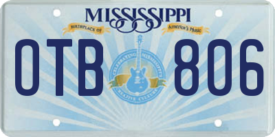 MS license plate OTB806
