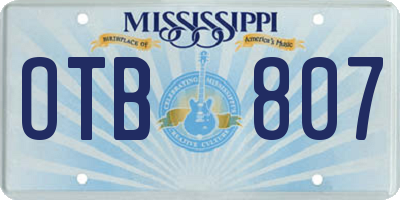 MS license plate OTB807