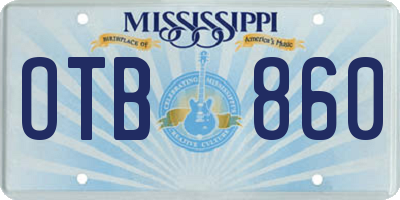MS license plate OTB860