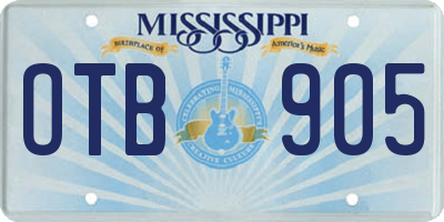 MS license plate OTB905