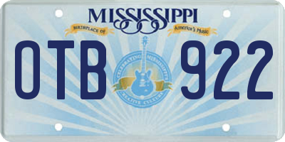 MS license plate OTB922