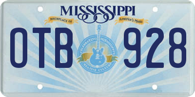 MS license plate OTB928