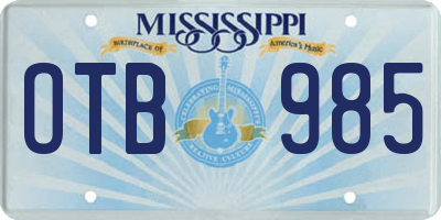 MS license plate OTB985
