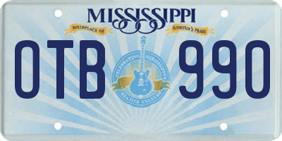 MS license plate OTB990