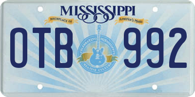 MS license plate OTB992