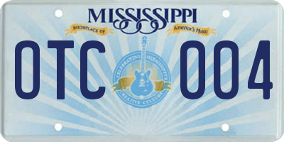 MS license plate OTC004