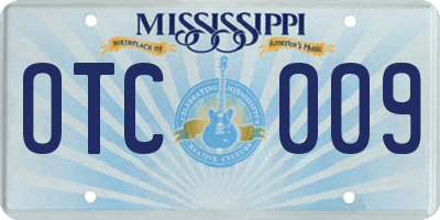 MS license plate OTC009