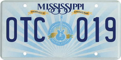 MS license plate OTC019