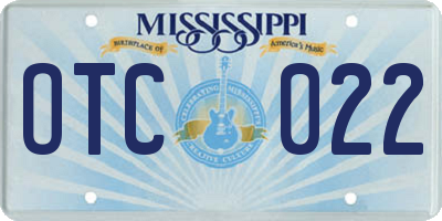MS license plate OTC022