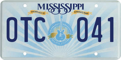 MS license plate OTC041