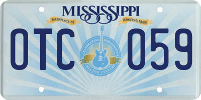 MS license plate OTC059