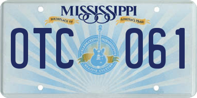 MS license plate OTC061