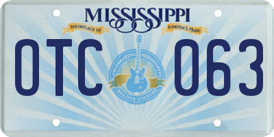 MS license plate OTC063