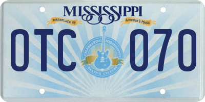 MS license plate OTC070