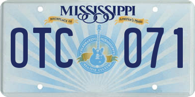 MS license plate OTC071