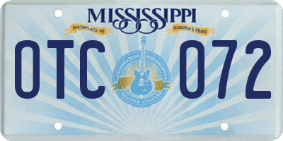 MS license plate OTC072