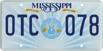 MS license plate OTC078