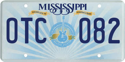 MS license plate OTC082