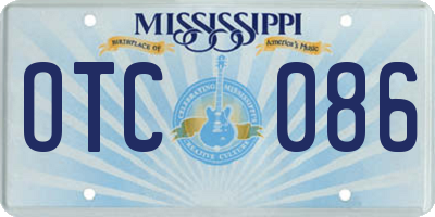 MS license plate OTC086