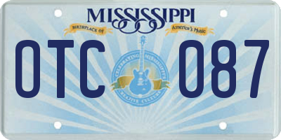 MS license plate OTC087