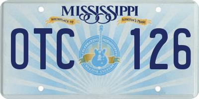 MS license plate OTC126