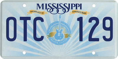 MS license plate OTC129