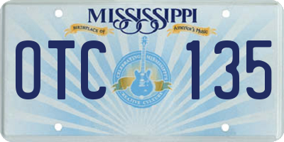 MS license plate OTC135