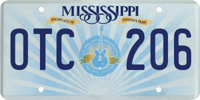 MS license plate OTC206