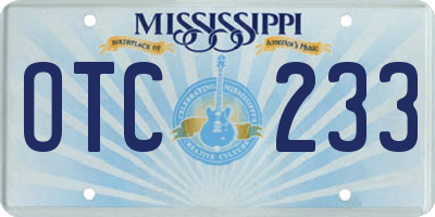 MS license plate OTC233