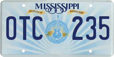 MS license plate OTC235