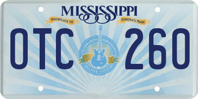 MS license plate OTC260