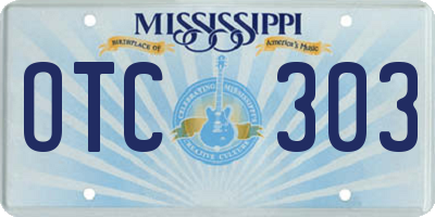 MS license plate OTC303