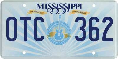 MS license plate OTC362