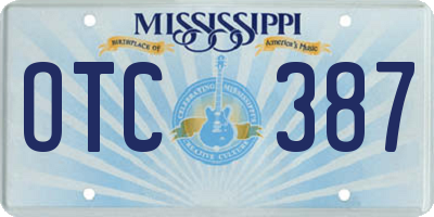 MS license plate OTC387