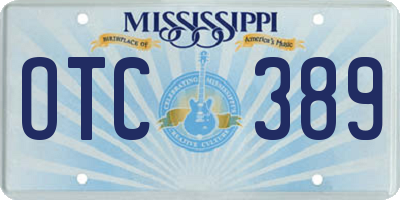 MS license plate OTC389