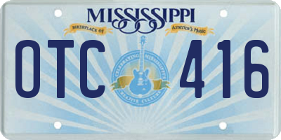 MS license plate OTC416