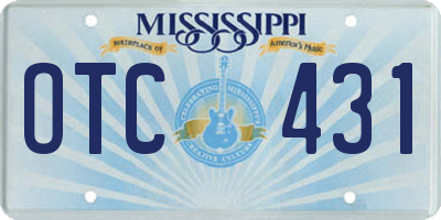 MS license plate OTC431