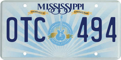 MS license plate OTC494