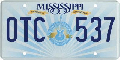 MS license plate OTC537