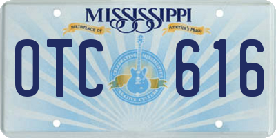 MS license plate OTC616