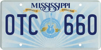 MS license plate OTC660