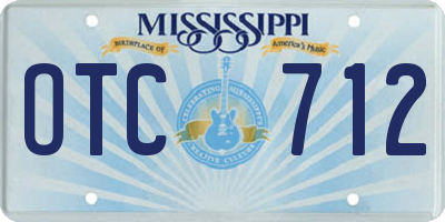 MS license plate OTC712