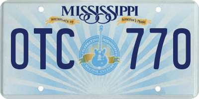 MS license plate OTC770