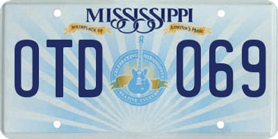 MS license plate OTD069