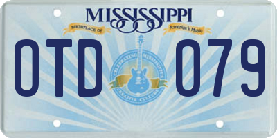 MS license plate OTD079