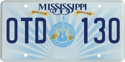 MS license plate OTD130
