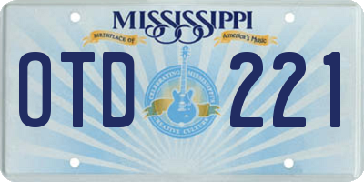 MS license plate OTD221