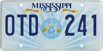 MS license plate OTD241