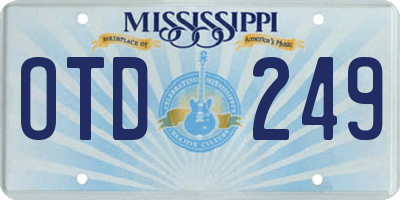 MS license plate OTD249