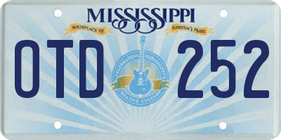 MS license plate OTD252